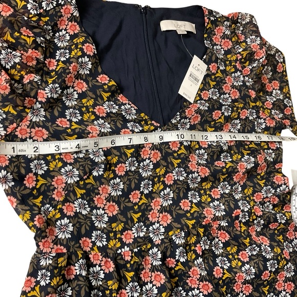 LOFT Black Midi Sundress with Long Bell Sleeves and V-Neckline - Picture 9 of 11